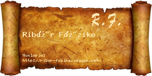 Ribár Füzike névjegykártya
